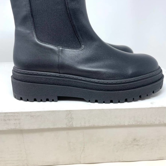 Good American Chelsea Lug Sole Combat Boots In Black Size 13 New - Picture 4 of 9